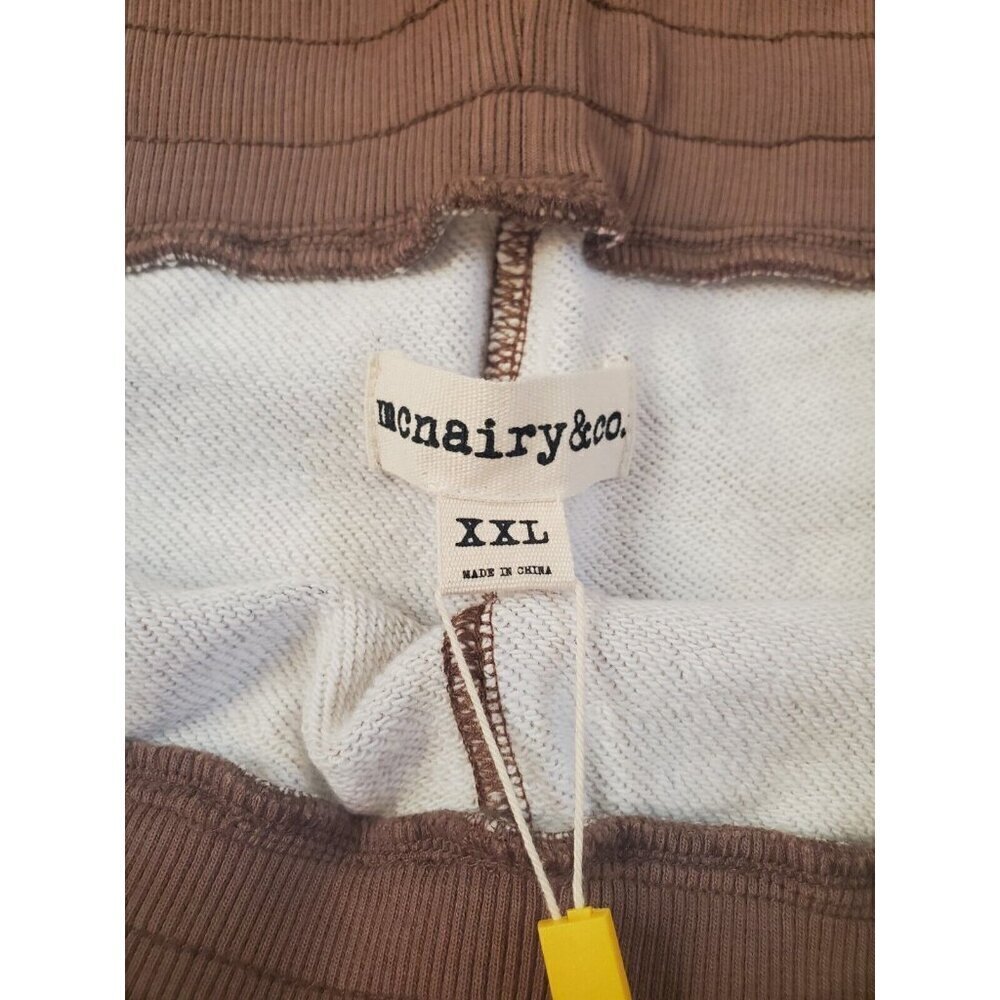 Mcnairy & Co Sweatpants Mens SZ XXL Brown Red Plaid Cuffed Drawstring Streetwear - Picture 2 of 8